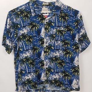 Mens Classic Palm Tree Button up Tshirt